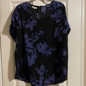 Maurices Black and Blue Floral Blouse